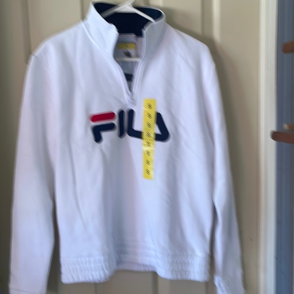 Fila Tops - Women’s Size Small White Fila Zip Front Sweatshirt Activewear Athletic Shirt